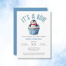 Search for penguin baby boy shower invitations It's a boy
