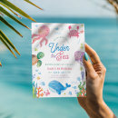 Search for under the sea 1st birthday invitations Ocean