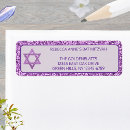 Search for purple bat mitzvah return address labels Modern