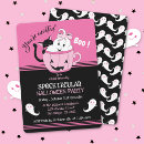 Search for pink halloween invitations Black cat