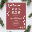 Search for merry and bright christmas invitations Red and white