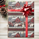 Search for santa claus sleigh wrapping paper Reindeer