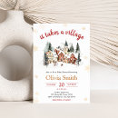 Search for it takes a village baby shower invitations Winter wonderland