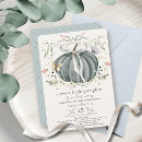 Search for little pumpkin baby boy shower invitations Blue