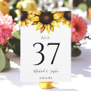 Search for sunflower numbers table cards White