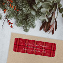 Search for red plaid return address labels Elegant