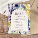 Search for purple and yellow baby shower invitations For her