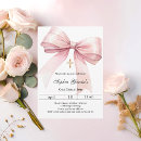 Search for pink bow invitations Pink and white