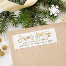 Search for faux gold return address labels Seasons greetings