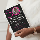 Search for pink white birthday invitations Fifty and fabulous