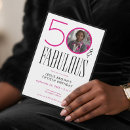 Search for pink white birthday invitations Fifty and fabulous