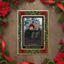 Search for red poinsettia christmas cards Gold foil