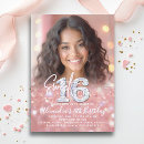 Search for rose gold glitter sweet 16 invitations Glam glamourous