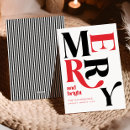 Search for red and black christmas cards Merry and bright