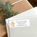Search for gingerbread man return address labels Vintage