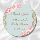 Search for vintage flowers baby shower stickers Pink