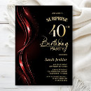 Search for red and black 40th birthday invitations Modern