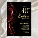 Search for red and black 40th birthday invitations Modern