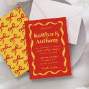 Search for red and yellow wedding invitations Typography