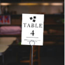 Search for four table cards Black and white