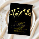 Search for dirty thirty gold birthday invitations Black and gold