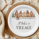 Search for christmas village paper plates Winter baby shower