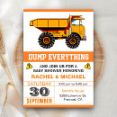 Search for dump truck baby shower invitations Boys