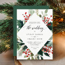 Search for evergreen and red berries invitations Winter