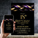 Search for unique 18th birthday invitations Gold