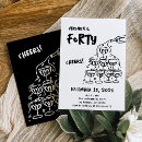 Search for champagne birthday invitations Black and white