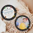 Search for blue race car invitations Checkers