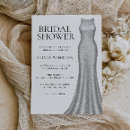 Search for dress bridal shower invitations Silver
