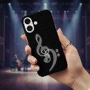 Search for musical symbols iphone cases Black