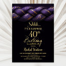Search for purple gold 40th birthday invitations Modern