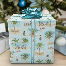 Search for beach scene wrapping paper Retro