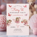 Search for fairy 1st birthday invitations Butterflies