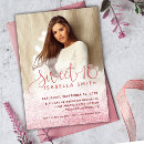 Search for red rose sweet 16 invitations Girly