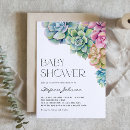Search for watercolor succulent invitations Gender neutral