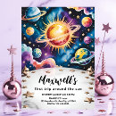 Search for space 1st birthday invitations Trip around the sun