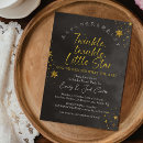 Search for black stars invitations Black and gold