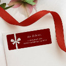 Search for red ribbon return address labels Hand drawn