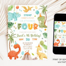 Search for 4 year old boy birthday invitations Dinosaur 4th birthday