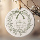 Search for sage green christmas tree decorations Rustic
