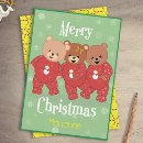 Search for cute bear christmas cards Red