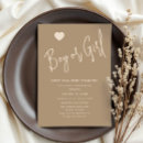 Search for brown gender reveal invitations He or she