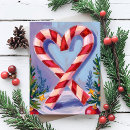 Search for candy cane heart postcards Red