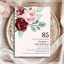 Search for floral 85th birthday invitations 85 years old