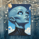 Search for stars and planets birthday cards Blue
