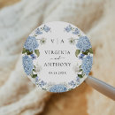 Search for hydrangeas wedding stickers Blue and white