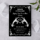 Search for skull wedding invitations Black and white